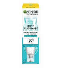 Garnier Saf ve Temiz BHA Niasinamid Günlük Güneş Koruyucu Fluid Yüz Kremi SPF50+ 40ml